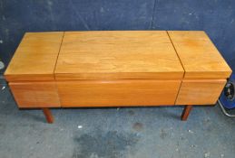 A FERGUSON MODEL 3366 RADIOGRAM, in a teak cabinet, width 128cm (PAT pass and working but controls