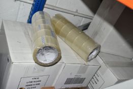 FIVE BOXES OF CLEAR PACKAGING TAPE each box comprising thirty-six rolls (5 boxes) (s.d)