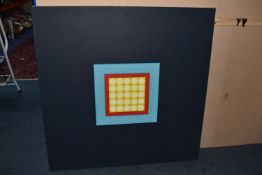 CAROL ROBERTSON ( BRITISH 1955) 'NOCTURNE #1', an abstract study of circles and squares, signed,