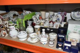 TWO BOXES AND LOOSE ASSORTED CERAMICS to include a collection of boxed Royal Worcester ceramics