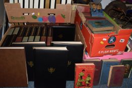 SIX BOXES OF BOOKS to include three boxes of the Encyclopaedia Britannica, a box of mostly early