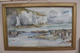 WILLIAM HENRY PIGOTT (CIRCA 1810/35-1901) 'NORTH LANDING, FLAMBOROUGH' a Yorkshire coastal landscape