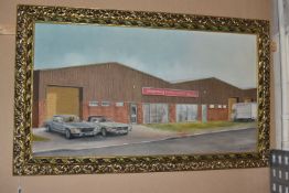 TOM BOWER (20TH CENTURY) 'REGENCY ALUMINIUM WINDOWS', an urban landscape depicting a factory and