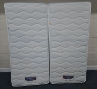 A PAIR OF SILENT NIGHT SINGLE MATTRESSES, condition report: general signs of usage to both (2)