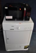 A ZANUSSI ZDCB 3720W TUMBLE DRYER, width 60cm, depth 60cm, height 85cm, along with a De Longhi