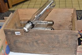 ONE BOX containing fourteen Tubular Sodium Light Bulbs or Lamps from Phillips, Osman and Syvania,