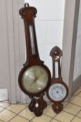 TWO BAROMETERS comprising a large 'Wood 58 High St Southampton' barometer with a decorative dial,