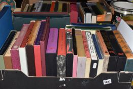 TWO BOXES OF BOOKS containing 48 miscellaneous titles in hardback format, 41 of which are FOLIO