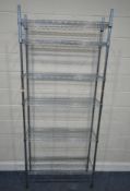 A SHELFSPAN METAL SIX TIER SHELVING UNIT, width 92cm x depth 31cm x height 216cm, condition