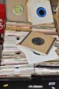 ONE BOX OF 45 R.P.M. RECORDS, approximately two hundred and fifty singles, to include, 70's and 80's