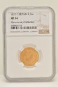 NUMISMATIC GUARANTY COMPANY GRADED AND CASED FULL GOLD SOVEREIGN COIN, PREVIOUSLY SOLD AS PART OF '