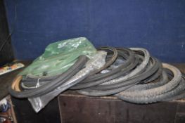 A SELECTION OF BICYCLE TYRES, modern and vintage of various sizes (20+)