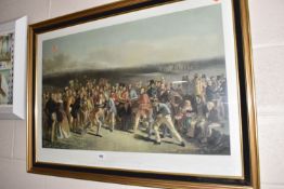 A GROUP OF PAINTINGS AND A PRINT, comprising a large framed print after Charles Lees (Scottish