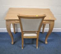 JB GLOBAL, A MODERN DESK, with wavy edges, two frieze drawers, raised on cabriole legs, width