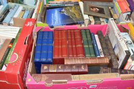 SIX BOXES OF BOOKS, approximately one hundred and twenty titles in hardback and paperback formats,
