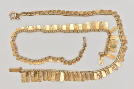 A 9CT GOLD CLEOPATRA NECKLACE, AF broken and will require some attention, fitted with a spring