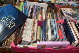 SIX BOXES OF BOOKS AND MAGAZINES, approximately one hundred and twenty titles in hardback and