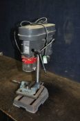 A PERFORMANCE PILLAR DRILL with machine vice, total height 58cm (PAT pass and working)