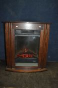 A DIMPLEX MCFP20 LOG BURNER EFFECT ELECTRIC HEATER with remote, width 70cm, depth 29cm, height