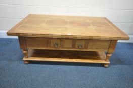 BARKER AND STONEHOUSE 'FLAGSTONE', A MANGO WOOD COFFEE TABLE, with geometric patterns, a single