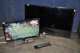 A POLAROID 32'' LCD TV, with remote, no stand and with wall bracket, along with a Logik 20'' LCD TV,