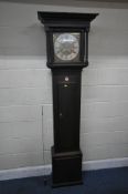 JOSEPH SILL, WIGTON, A GEORGIAN OAK CASED 30 HOUR LONGCASE CLOCK, the box hood with a square glass