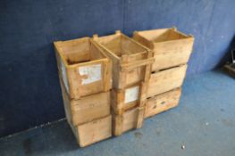 NINE WOODEN CRATES