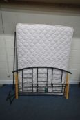 A HEALTHBEDS CLASSIC CHOICE 4FT6 MATTRESS, along with a modern tubular metal bedstead, condition