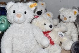 FOUR STEIFF TEDDY BEARS, comprising a Christmas Bear no 111488 (does not include sledge, hat