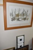 A QUANTITY OF PICTURES AND PRINTS ETC, to include a Liza Andrews silkscreen print 'After Chambers,