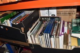 SIX BOXES OF BOOKS, over one hundred and twenty titles in paperback and hardback formats, subjects