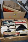 TWO BOXES OF RECORDS, to include a small collection of vinyl singles, artists to include The Rolling