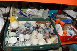 SEVEN BOXES AND LOOSE CERAMICS to include one box of mostly Alfred Meakin Dunkirk dinnerware, a