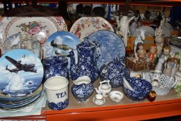 A GROUP OF CERAMICS AND GLASS WARE, ETC, to include Burleigh 'Calico' teapot (chips on foot), coffee