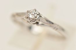 A SINGLE STONE DIAMOND RING, a round brilliant cut diamond, approximate total diamond weight 0.10ct,
