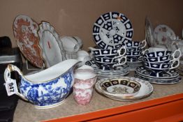A GROUP OF ROYAL CROWN DERBY CERAMICS, to include unfinished Imari comprising eight small dinner