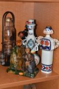 A GROUP OF ASSORTED EAST EUROPEAN ITEMS to include a Polish glazed ceramic sculpture of a
