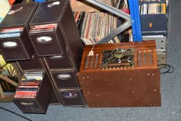 SIX BOXES OF CDS AND RECORDS AND LOOSE, approximately seventy-five records and one hundred and fifty