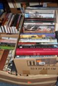 THREE BOXES OF MILITARY RELATED BOOKS to include a large selection on the subject of the
