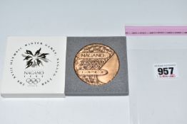 THE XVIII OLYMPIC WINTER GAMES, NAGANO 1998, Participants Medal, in bronze, the obverse with Olympic