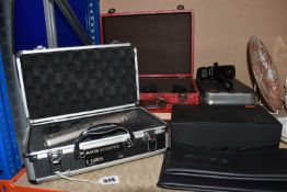 A GROUP OF MICROPHONES AND ACCESSORIE, to include a Peavey, PVM 520TN microphone made in the USA, in