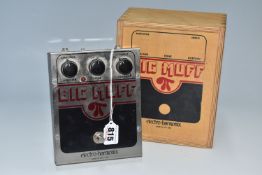 VINTAGE ELECTRO-HARMONIX BIG MUFF DISTORTION PEDAL, made in NYC, USA, featuring three main knob