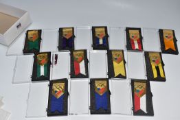Twelve IOC SESSION BADGES from the XCVII Session, Birmingham 1991, gilt metal and enamel, all with