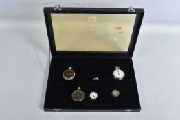 THREE MILITARY ISSUE POCKET WATCHES, SILVER COLOURED CASES AS FOLLOWS, 1/5 sec TP crowfoot f161