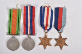 WWII GROUP OF FOUR MEDALS, loose as issued, 1939-45, France & Germany Stars, Defence & War medals,