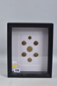 A FRAMED DISPLAY OF US FORCES, OFFICERS BUTTONS, believed to be World War 2 vintage, nicely