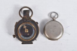 TWO WWI COMPASSES DATED 1917 AND 1918, the first has the makers name F. DARTON & CO LONDON, along