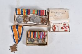 A GROUP OF WWI AND WWII MEDALS, A 1914-15 STAR TO A CASUALTY AND A RED CROSS MEDAL, all named to