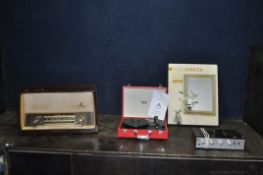 A NORDMENDE PARCIFAL VALVE RADIO, an iTek retro turntable, a Henelec 5-5 Stereo amplifier (all