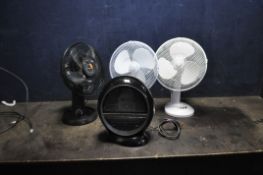 A COOPERS ELECTRIC HEATER and three desk fans (4) (all PAT pass and working)